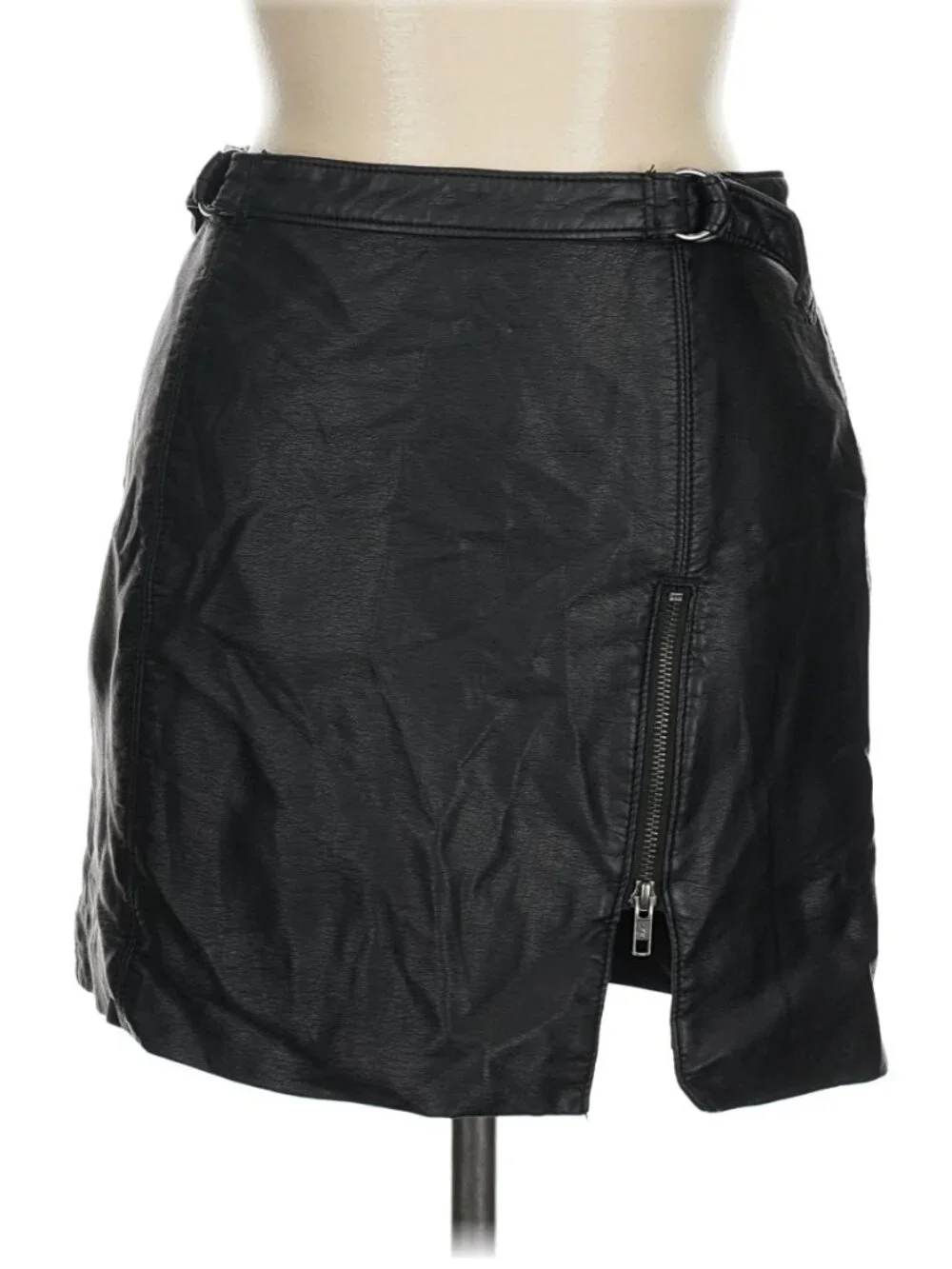 Free People Women's "Midnight Magic" Faux Leather Mini Skirt In Black - Size 8 - Picture 3 of 9